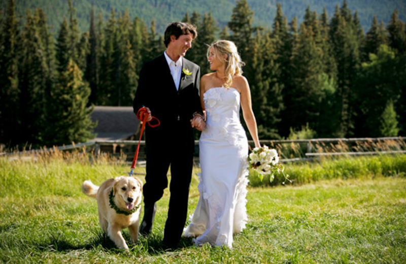 Wedding couple at Trail Creek Ranch.