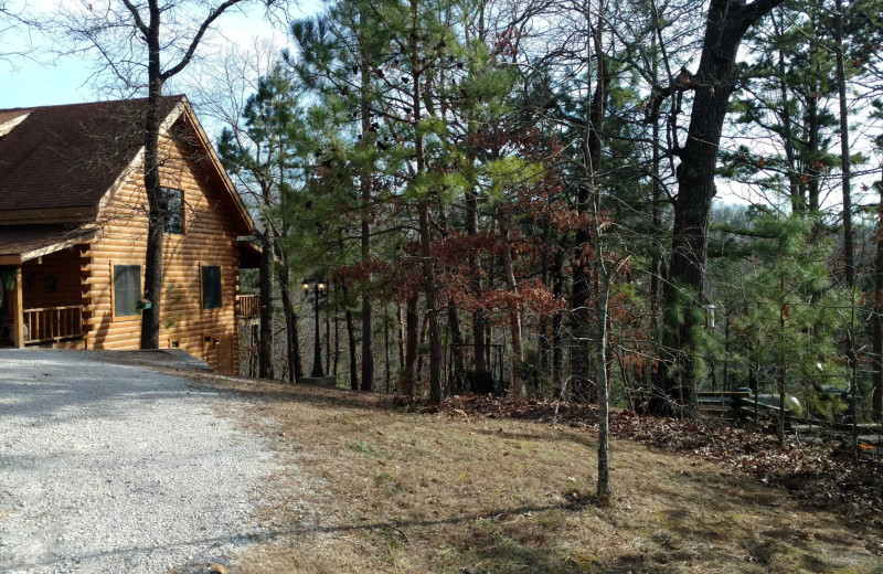 Cabin exterior at Pine Ridge Log Cabins.