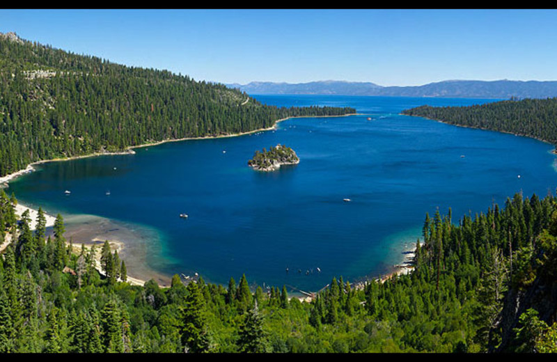 Aerial view of Lake Tahoe at Aston Lakeland Village.