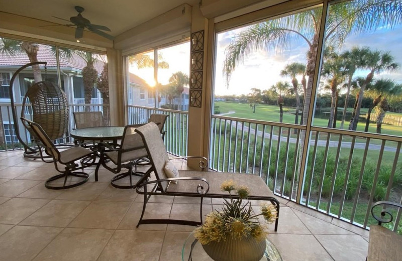 Rental patio at Vanderbilt Vacations.