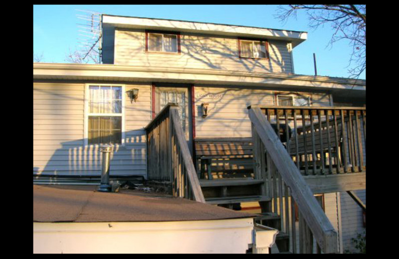 Cabin exterior at Lighthouse Lodge Resort.