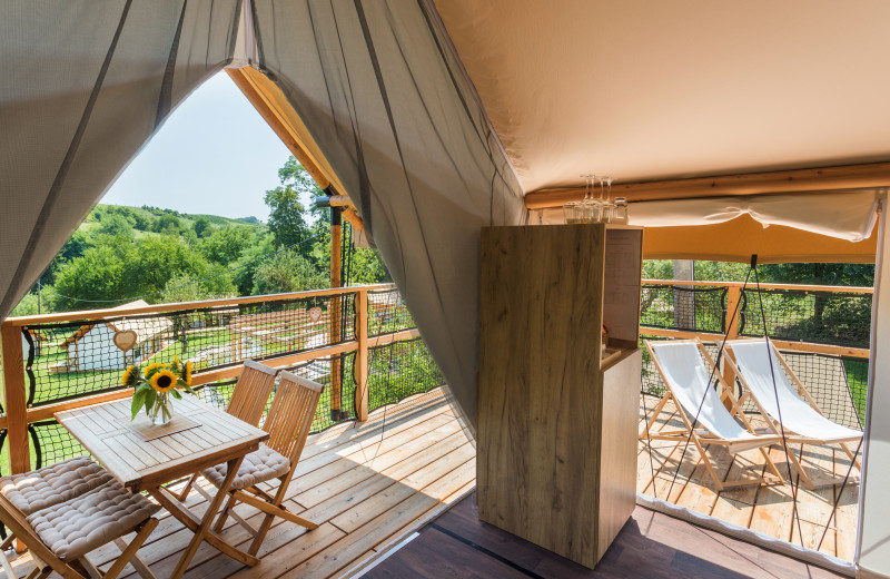 Patio at Chateau Ramšak Glamping Resort.