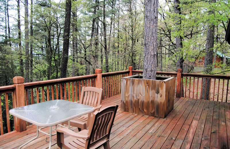 Cabin deck at Cabin Fever Resort.