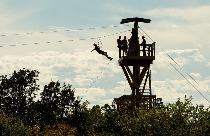 Zip line at POSTOAK Lodge & Retreat.