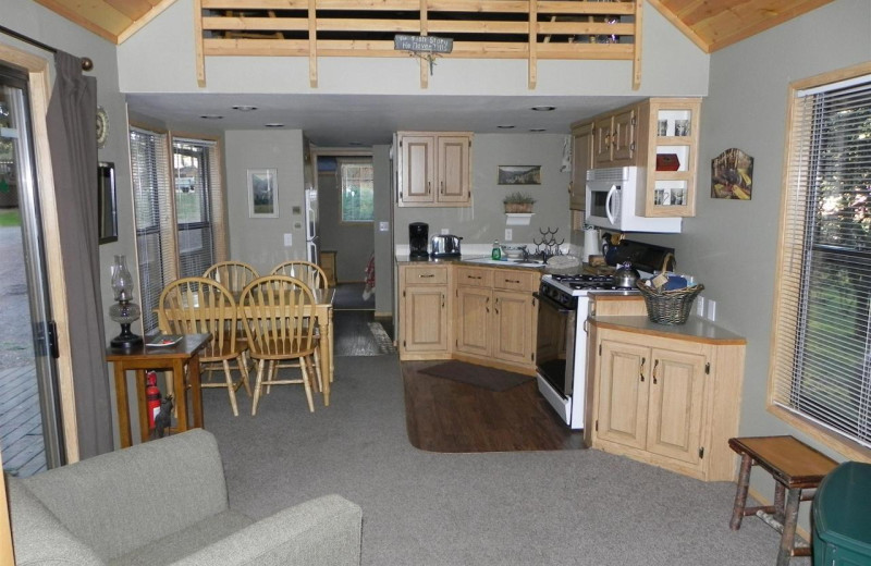 Cabin interior at Cold Springs Resort.