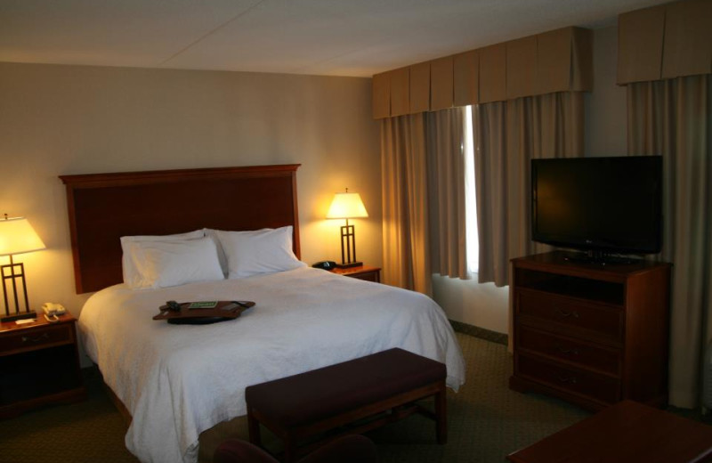 Guest Room at the Hampton Inn & Suites Kitchener