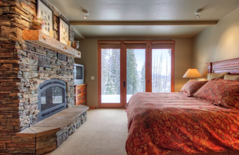 Rental bedroom at Moonlight Rentals in Big Sky.