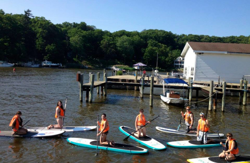 Paddle boarding at The Hotel Saugatuck.