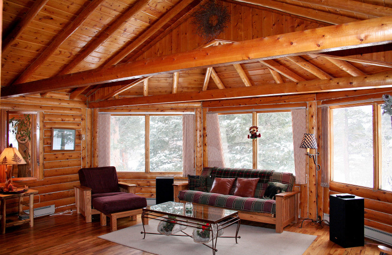 Cottage living room at Lazy R Cottages.