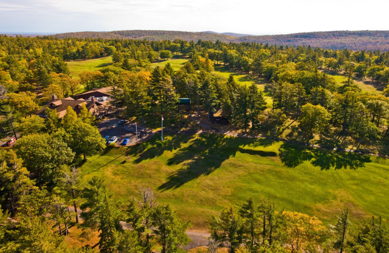 Aerial view of Keweenaw Mountain Lodge.