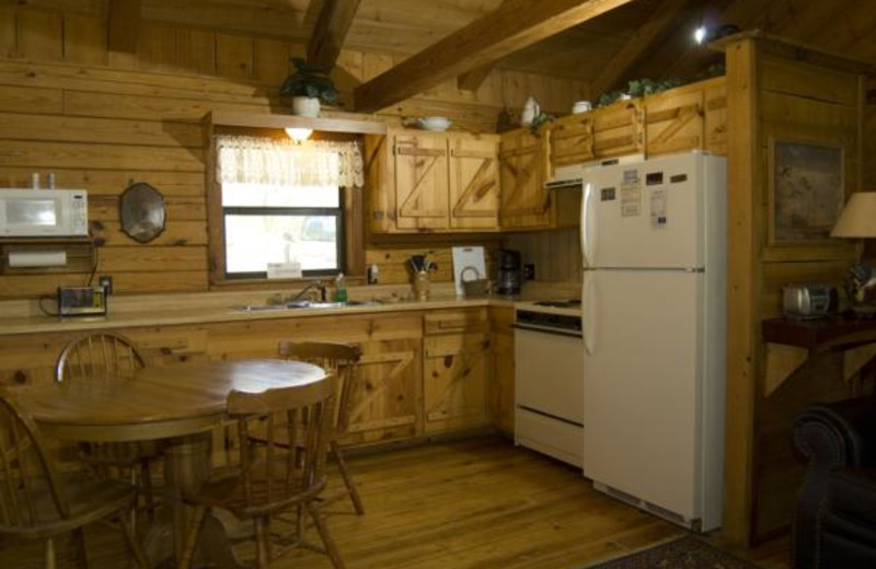 Cabin kitchen at Buffalo River Outfitters.