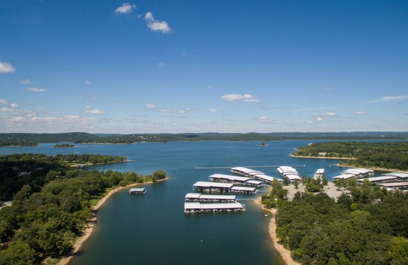 Aerial view of Vickery Resort On Table Rock Lake.