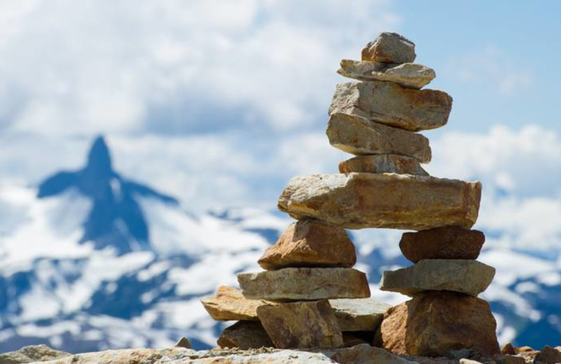 Stacked rocks at Four Seasons Resort Whistler.