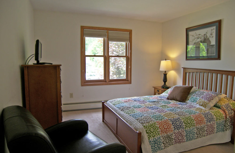 Vacation rental bedroom at Loon Reservation Service.