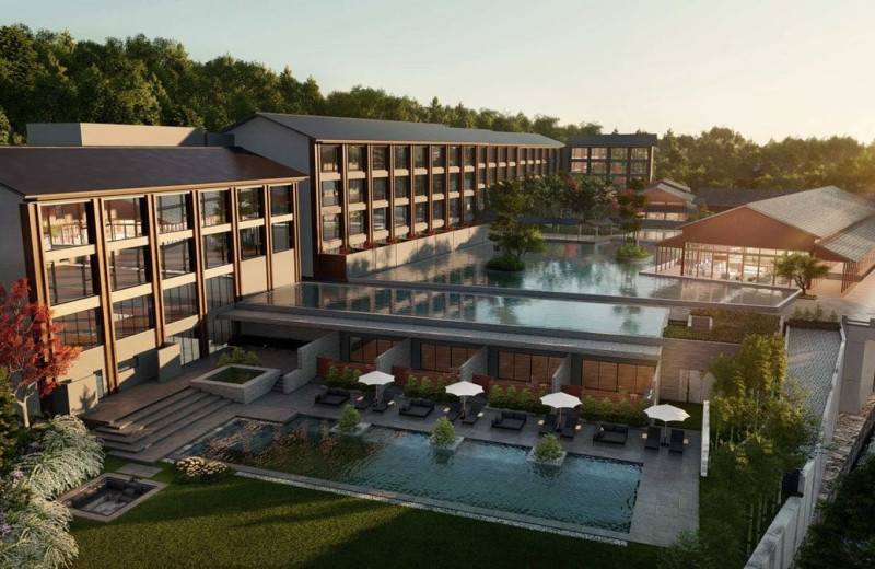 Resort exterior for LXR Luxury Resorts.