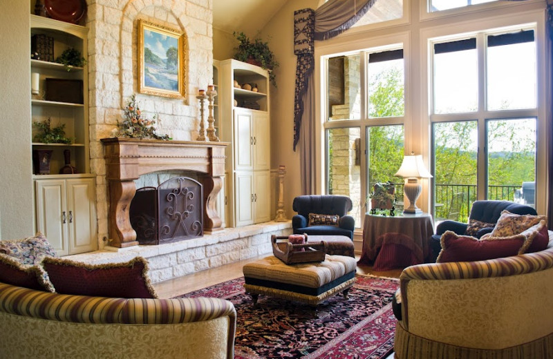 Rental living room at Hill Country Premier Lodging.