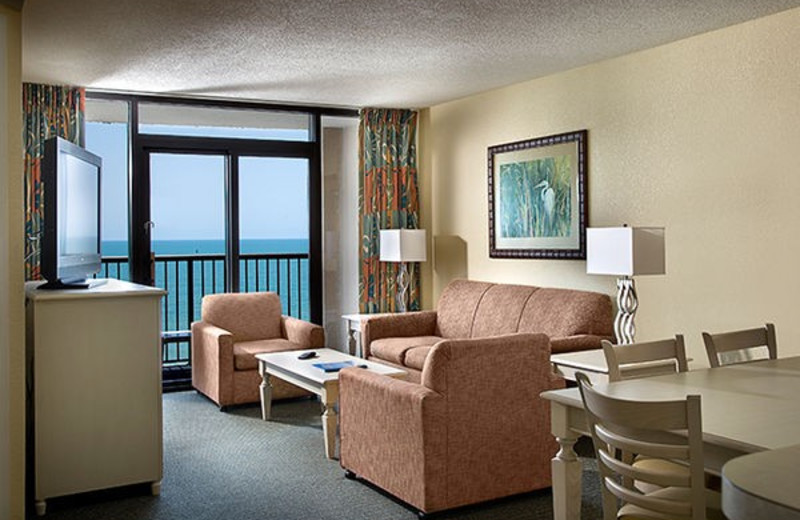 Guest living room at Compass Cove Resort.