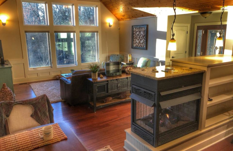 Living room at Asheville Mountain House.