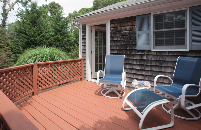 Guest patio at Pleasant Bay Village.