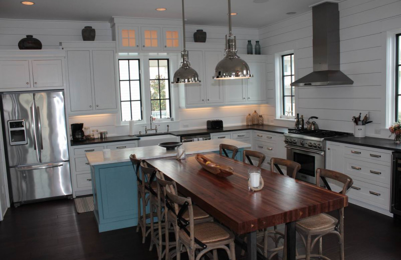 Rental kitchen at Seagrove On The Beach Property Rentals.