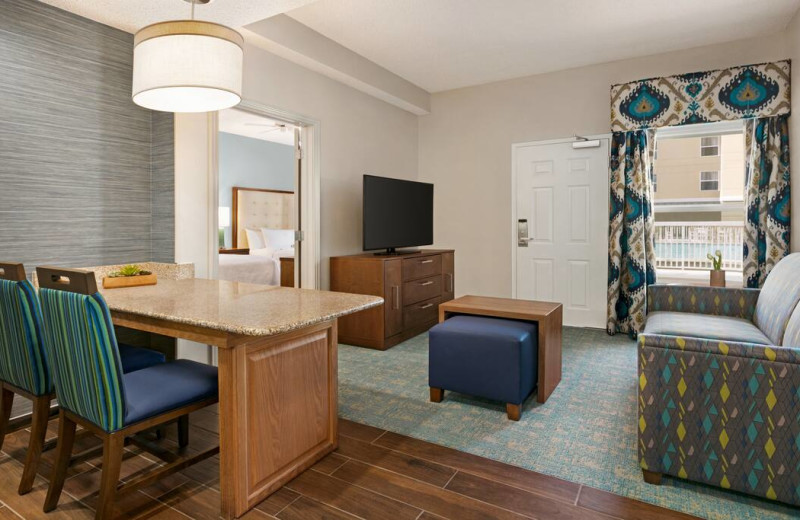 Guest room at Homewood Suites by Hilton Ft. Myers.