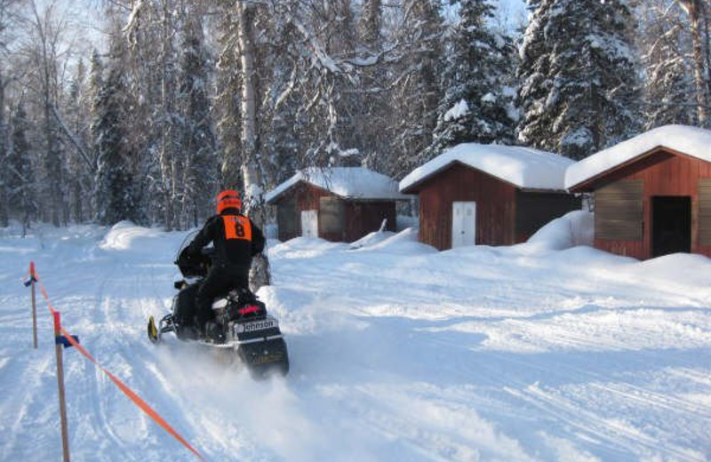 Snowmobiling at Northwoods Lodge.