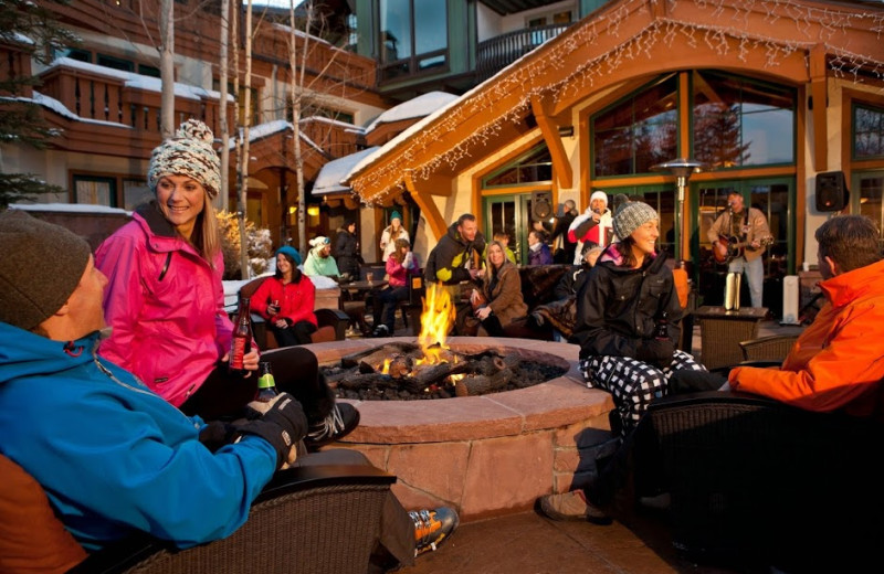 Keeping warm by the fire at The Lodge At Vail.