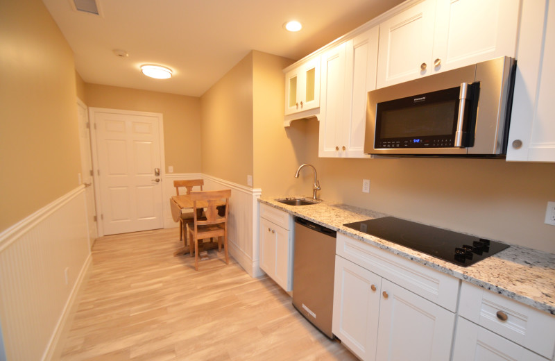 Guest kitchen at Waters Edge B&B Resort.