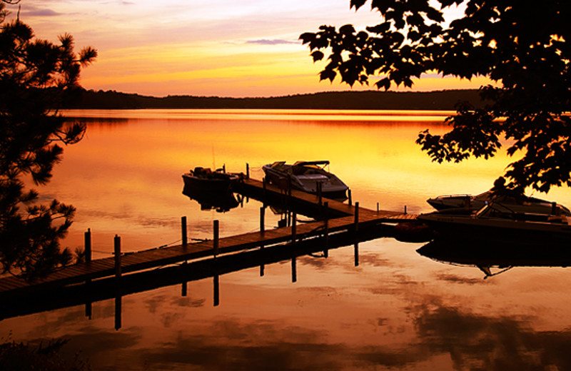 Sunset at Cragun's Resort and Hotel on Gull Lake.