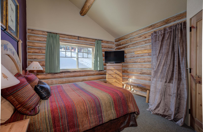Rental bedroom at Moonlight Rentals in Big Sky.