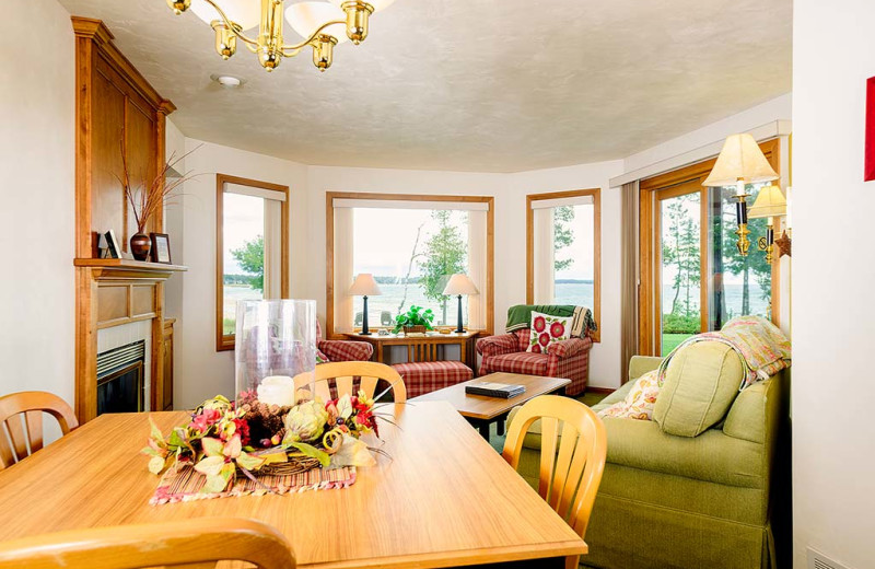 Guest living room at Glidden Lodge Beach Resort.