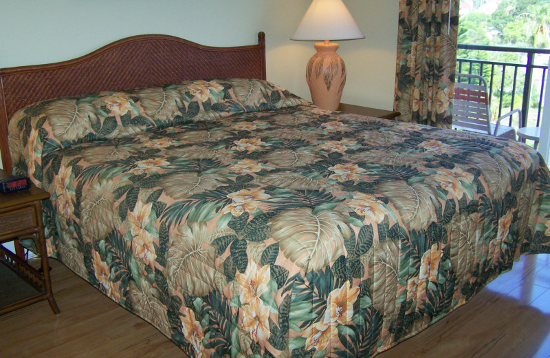 Rental bedroom at Madeira Bay Resort.