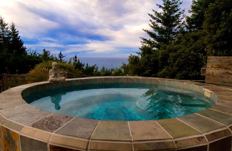 Outdoor whirlpool at WildSpring Guest Habitat.