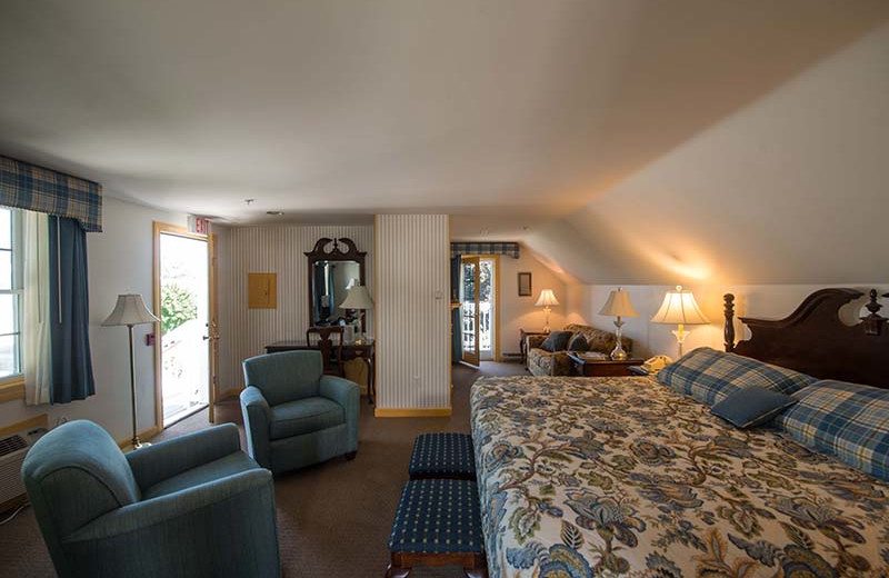 Guest bedroom at The Sparhawk Oceanfront Resort.