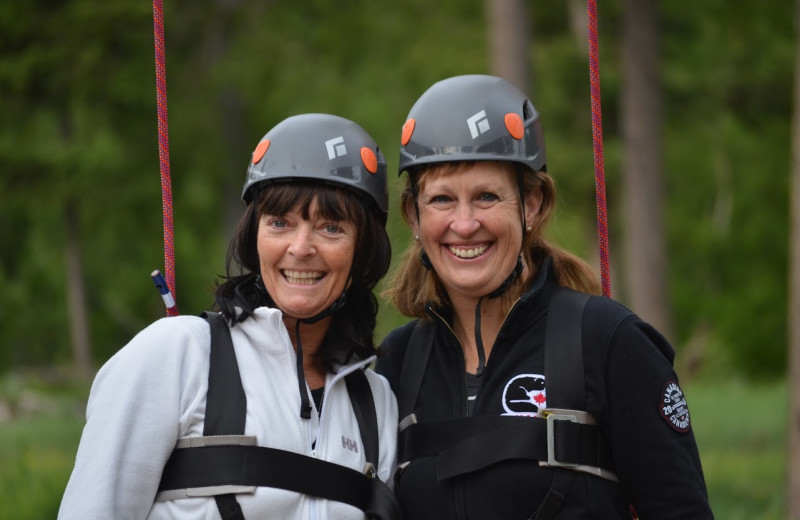 Couple at zip line at RockRidge Canyon Camp