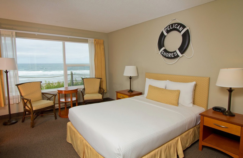 Guest room at Pelican Shores Inn.