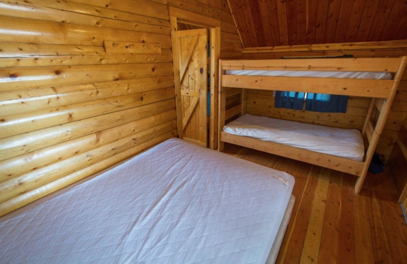 Cabin bedroom at Colorado Springs KOA.