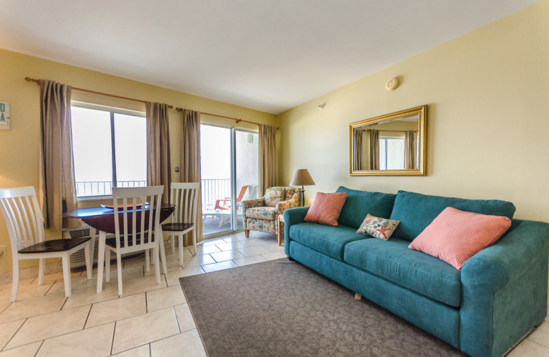 Rental living room at Perdido Skye Resort.