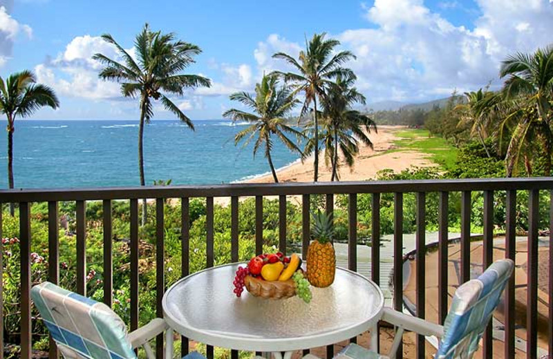 Vacation rental balcony view at Wailua Bay View Condos.