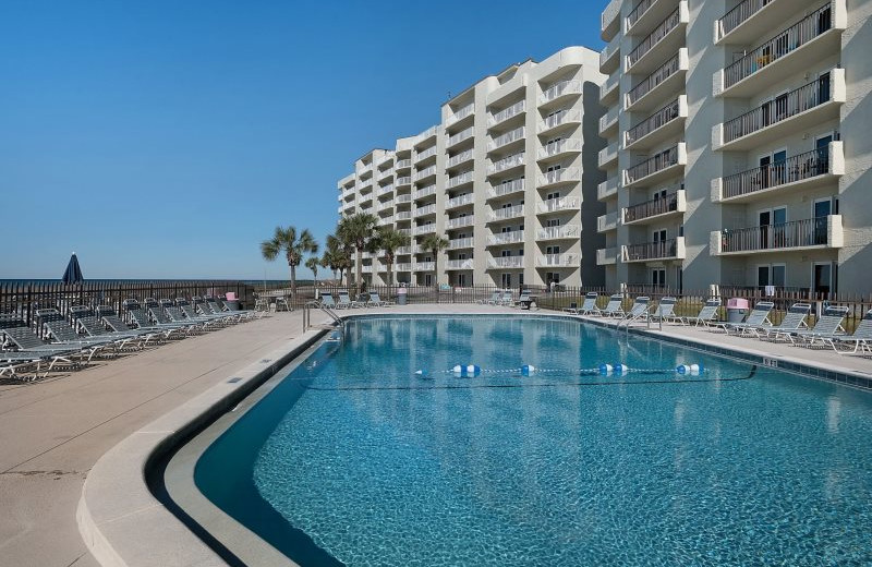 Outdoor pool at Moonspinner Condominium.