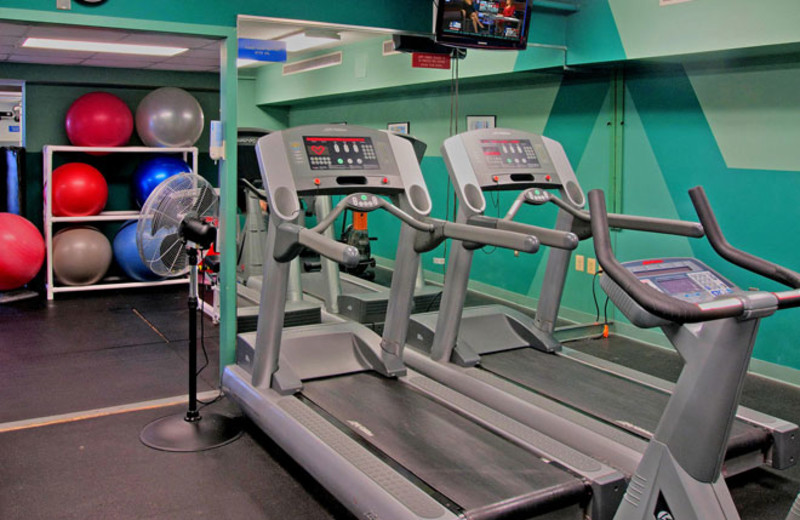 Fitness center at Colony South Hotel.