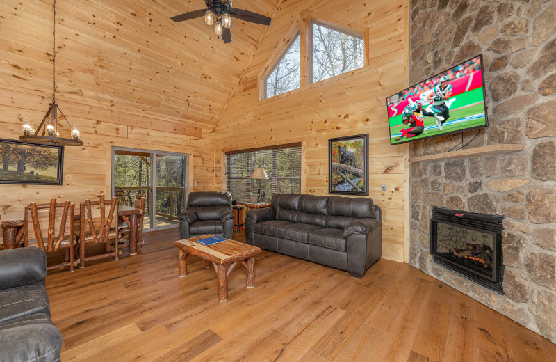 Living room at American Patriot Getaways - Bessy Bears Cabin.