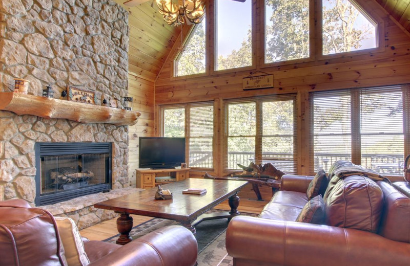 Rental living room at Nevaeh Cabin Rentals.