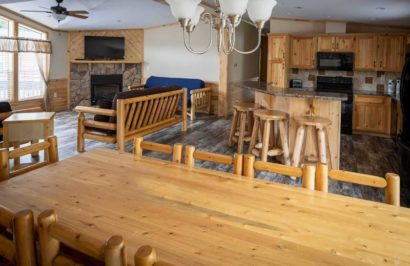 Cabin interior at Yogi Bear's Jellystone Maryland.