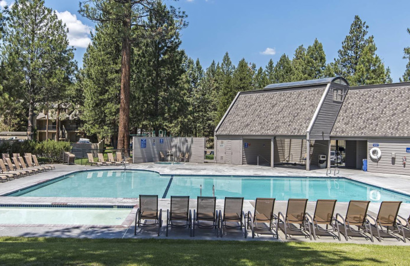 Outdoor pool at Mount Bachelor Village Resort.