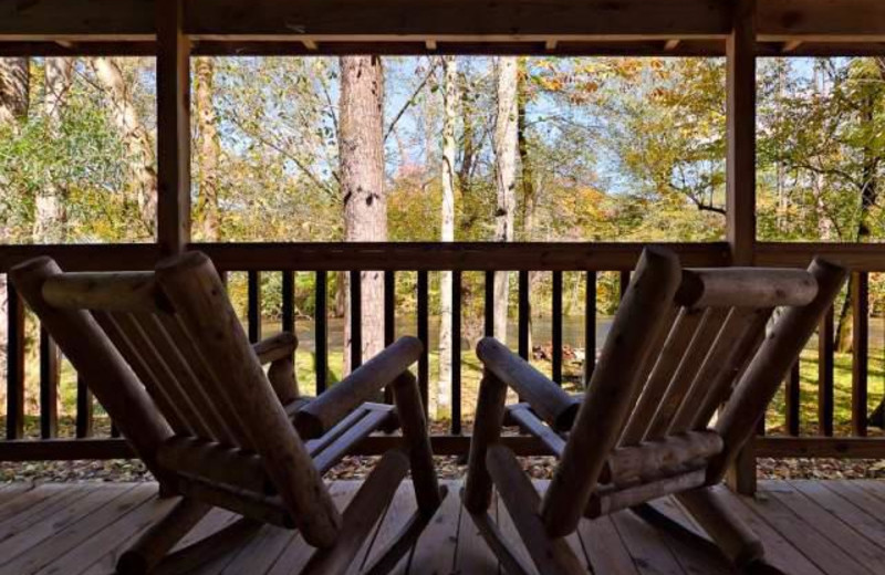 Vacation rental deck at Stony Brook Chalets.