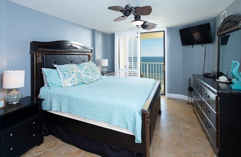 Rental bedroom at Coastal Properties.