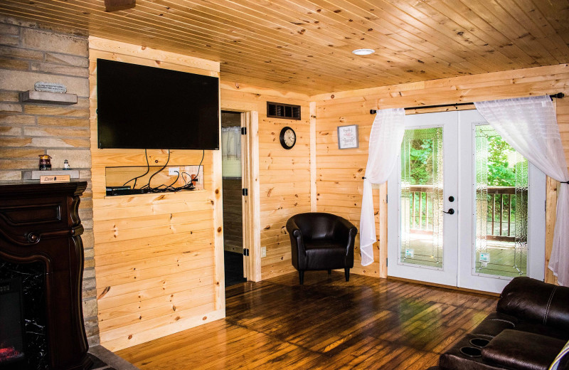 Cabin interior at Hocking Hills Cozy Cabins.