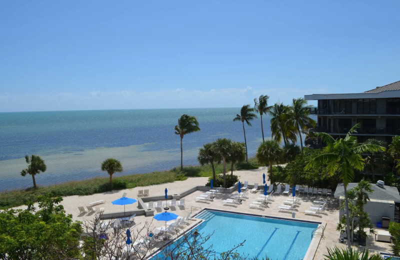 Beach and pool at 1800 Atlantic, All Florida Keys Property Management.