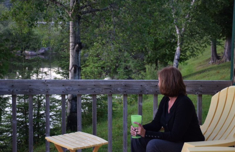 Cabin deck at Rainbow Point Lodge.